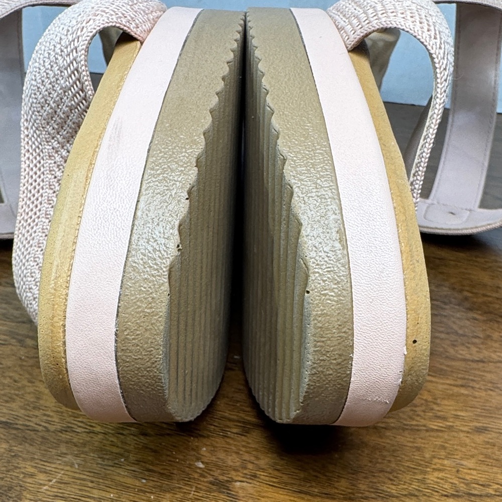 Malu Super Comfort Pink Wedge Sandals w/ Stretchy Woven Straps, US sz 10 - Picture 10 of 14